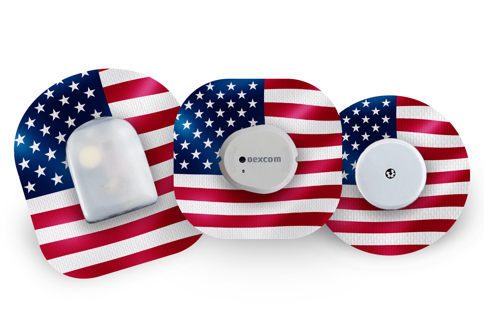 American Flag Patch for Freestyle Libre 3 diabetes supplies and insulin pumps