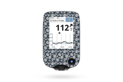 Monochrome Flowers Sticker - Freestyle Libre Reader for diabetes CGMs and insulin pumps