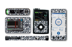 Monochrome Flowers Sticker for Novopen 4, 5, 6, or Echo diabetes CGMs and insulin pumps