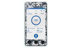 Monochrome Flowers Sticker for Omnipod Dash PDM diabetes CGMs and insulin pumps