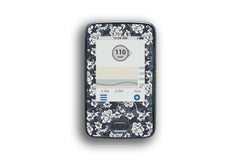 Monochrome Flowers Sticker for Dexcom G6 / One Receiver diabetes CGMs and insulin pumps