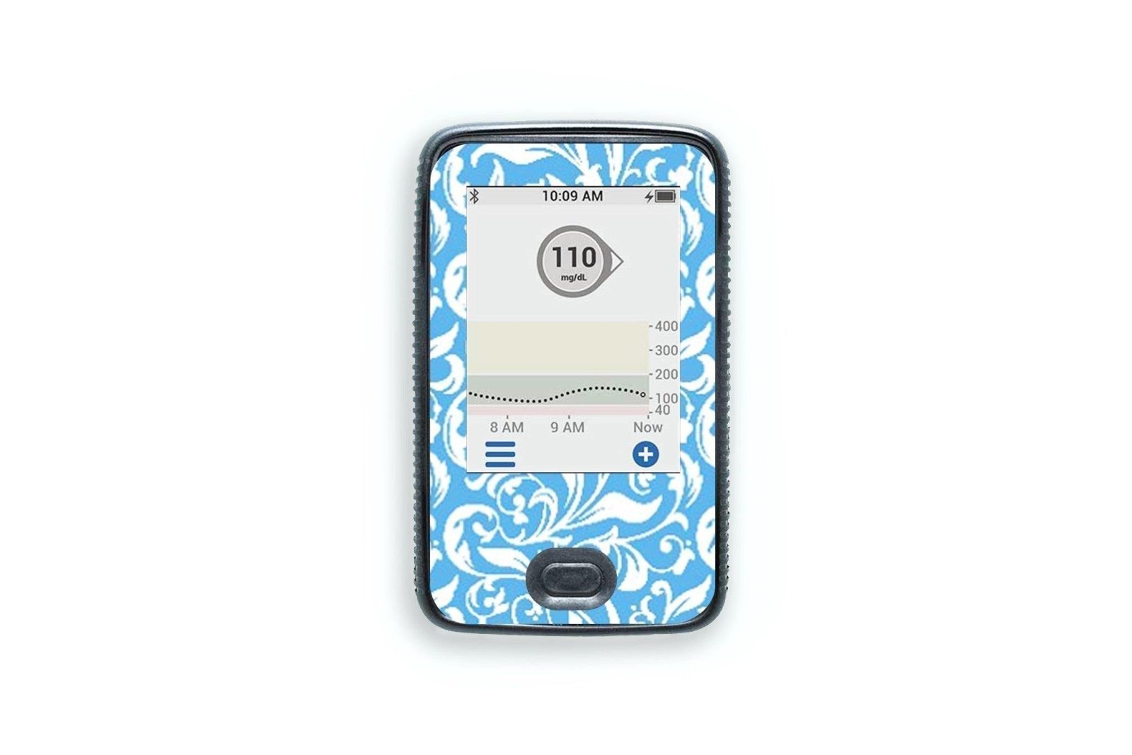 Royal White Flowers Sticker - Dexcom G6 / One Receiver for diabetes CGMs and insulin pumps