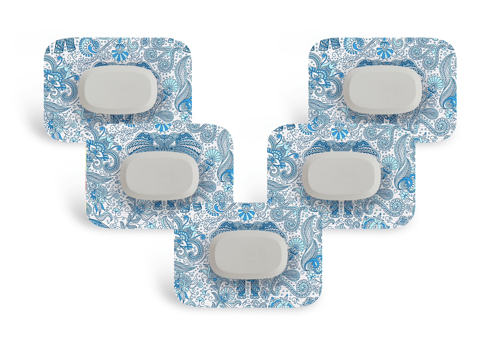 Blue Elephant Patch Pack for GlucoRX Aidex - 5 - Pack diabetes supplies and insulin pumps