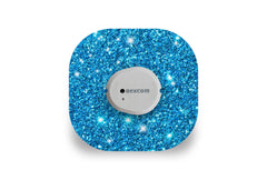 Blue Glitter Patch for Dexcom G7 / One+ diabetes supplies and insulin pumps