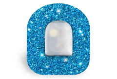 Blue Glitter Patch for Omnipod diabetes supplies and insulin pumps