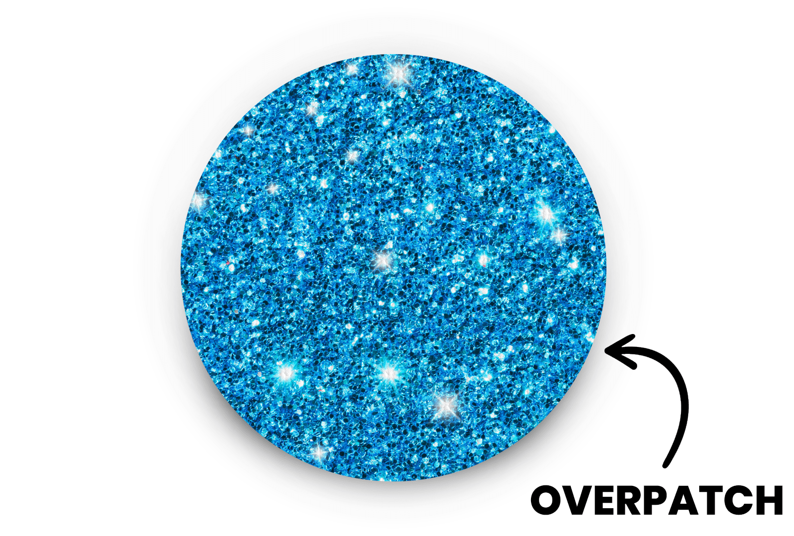 Blue Glitter Patch for Freestyle Libre 3 diabetes supplies and insulin pumps