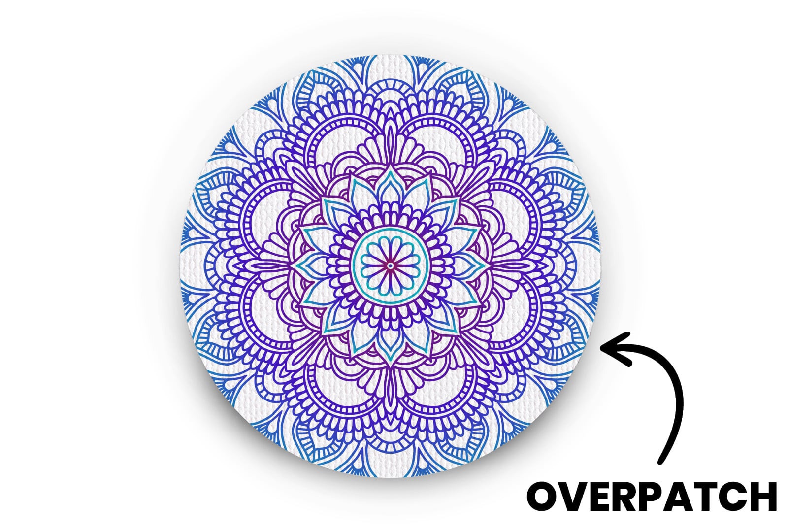 Blue Mandala Patch - Overpatches for Single diabetes supplies and insulin pumps
