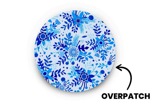 Bright Blue Bloom Patch - Overpatches for Single diabetes supplies and insulin pumps