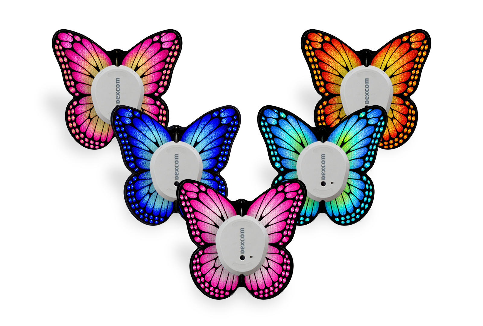 Bright Butterfly Patch Pack for Dexcom G7 / One+ diabetes supplies and insulin pumps