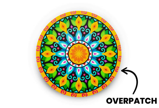 Bright Mandala Patch - Overpatches for Single diabetes supplies and insulin pumps