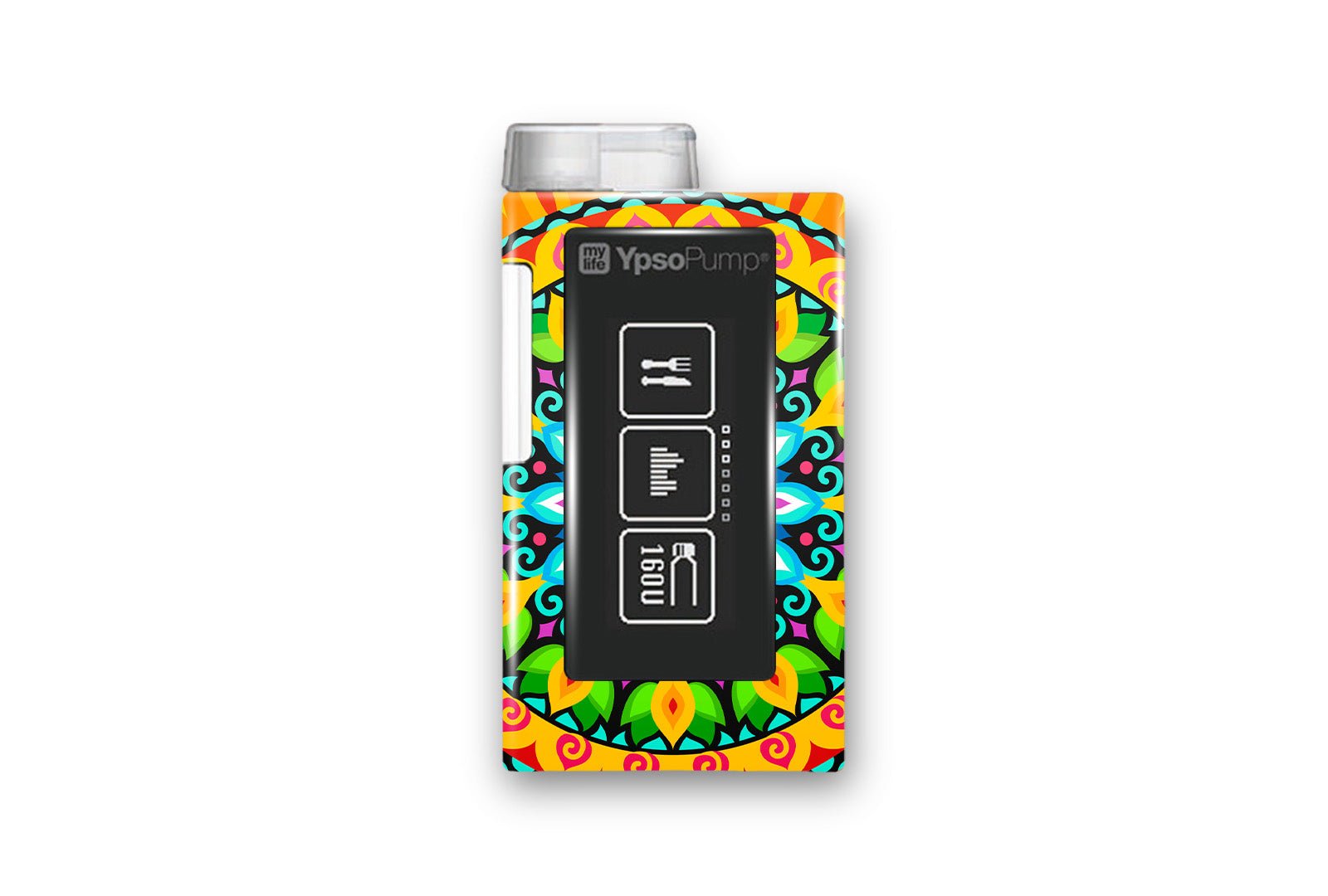 Bright Mandala Sticker for Novopen 4, 5, 6, or Echo diabetes supplies and insulin pumps