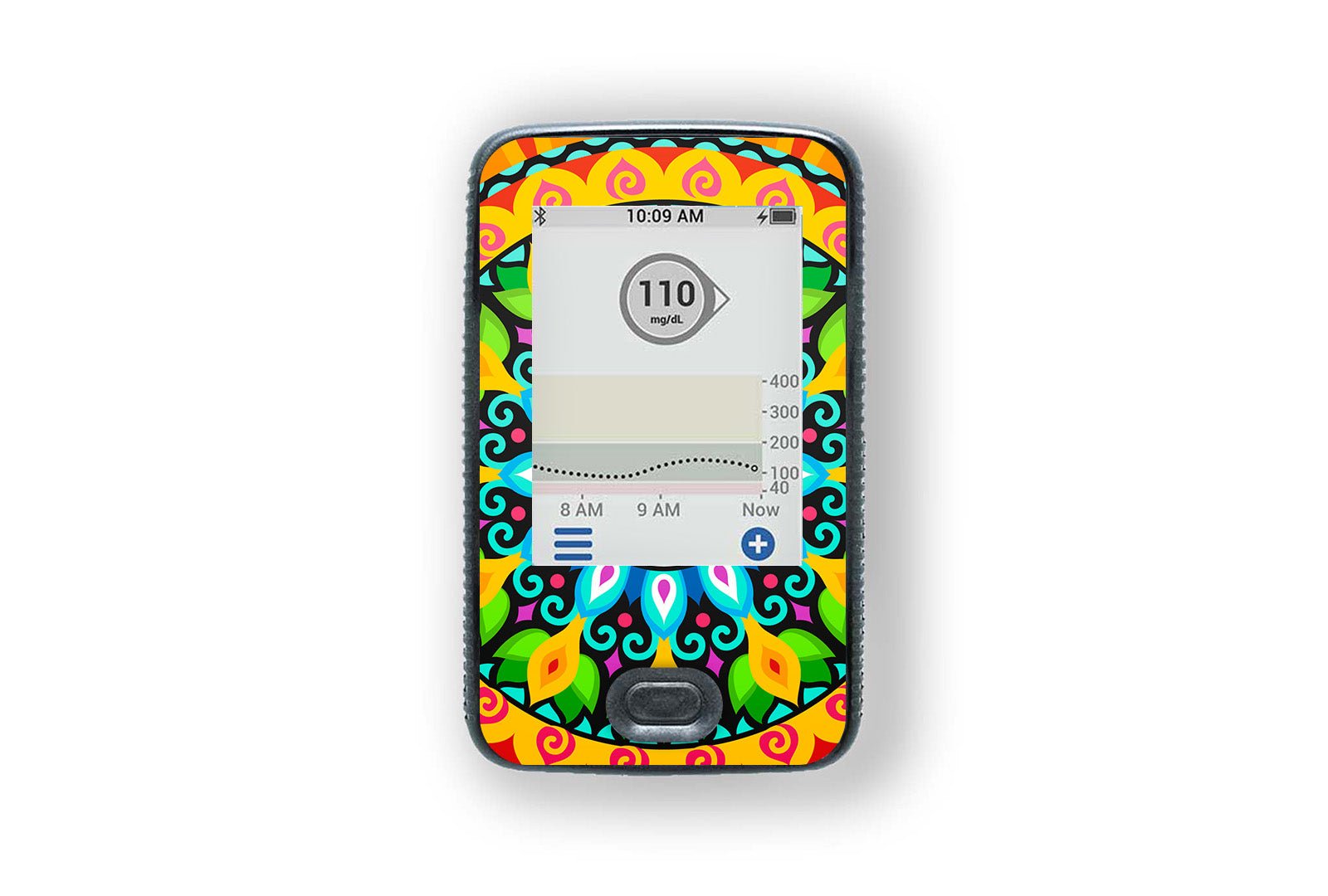 Bright Mandala Sticker for Novopen 4, 5, 6, or Echo diabetes supplies and insulin pumps