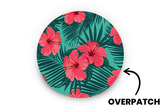 Bright Red Flowers Patch - Overpatches for Single diabetes supplies and insulin pumps