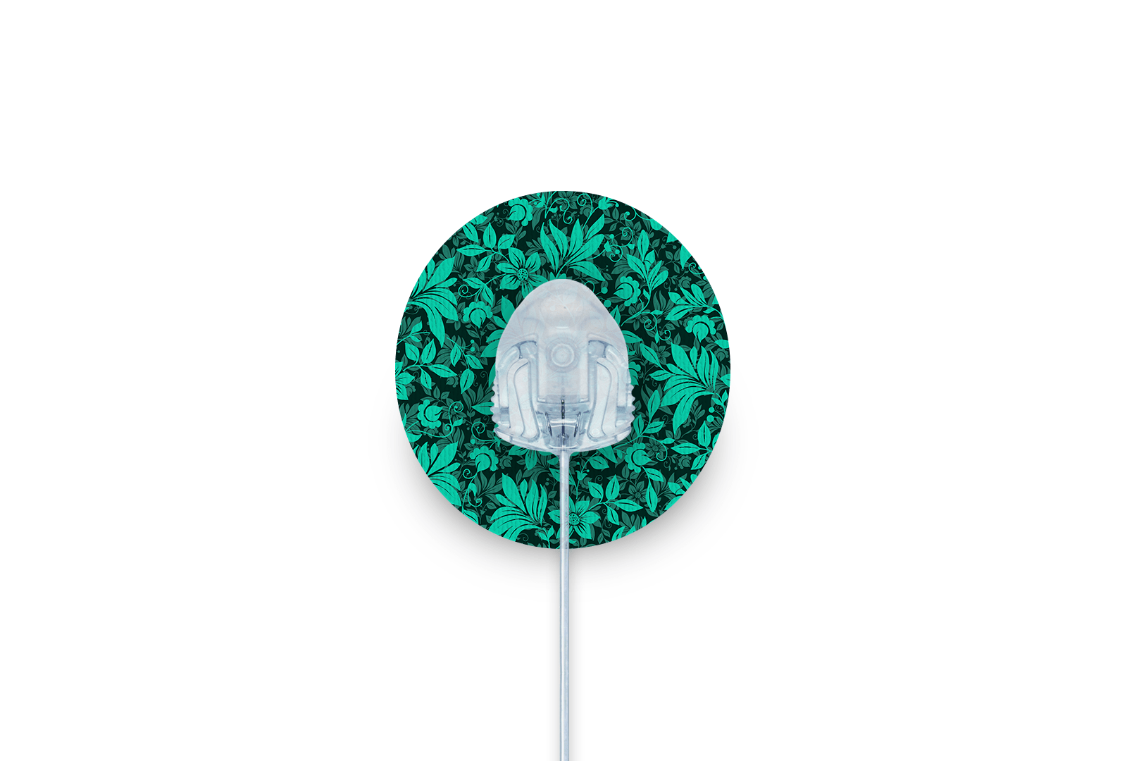 Bright Teal Flowers Patch for Autosoft 90 diabetes supplies and insulin pumps