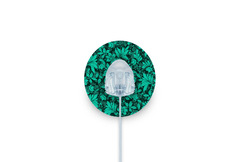 Bright Teal Flowers Patch for Autosoft 90 diabetes supplies and insulin pumps