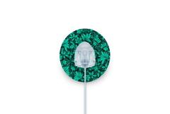 Bright Teal Flowers Patch for Autosoft 90 diabetes supplies and insulin pumps