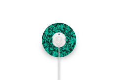 Bright Teal Flowers Patch for Minimed QuickSet diabetes supplies and insulin pumps
