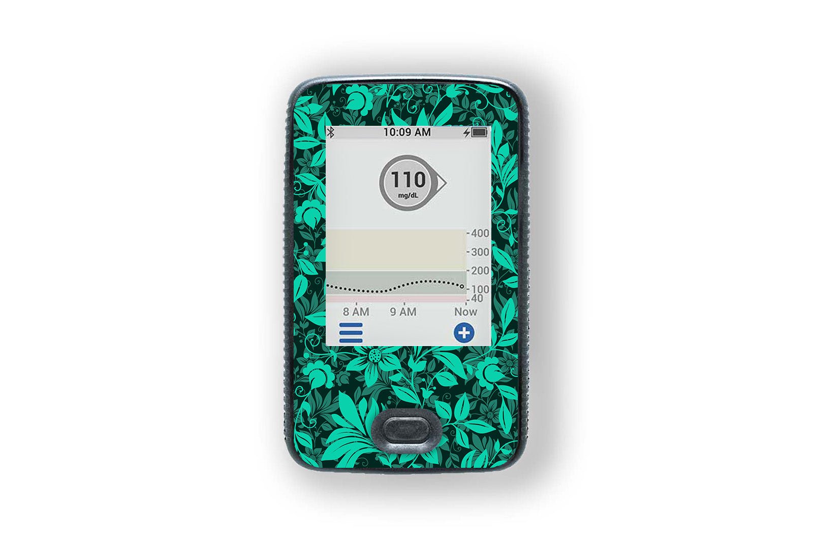Bright Teal Flowers Sticker for Novopen 4, 5, 6, or Echo diabetes supplies and insulin pumps
