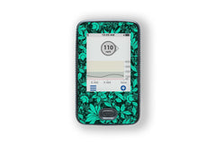 Bright Teal Flowers Sticker for Novopen 4, 5, 6, or Echo diabetes supplies and insulin pumps