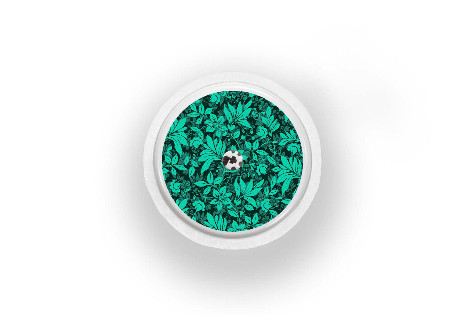 Bright Teal Flowers Sticker for Novopen 4, 5, 6, or Echo diabetes supplies and insulin pumps