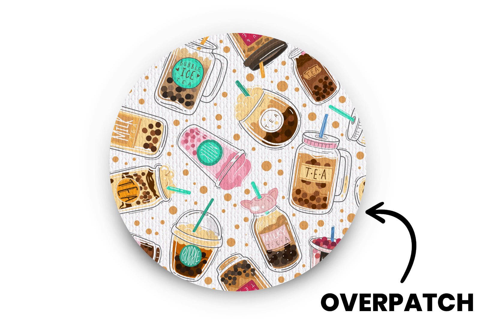 Bubble Tea Patch - Overpatches for Single diabetes supplies and insulin pumps