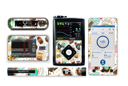 Bubble Tea Sticker for Novopen 4, 5, 6, or Echo diabetes supplies and insulin pumps