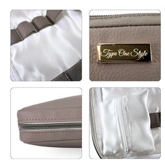 Chic Taupe Luxury T1D Essentials Bag for diabetes supplies and insulin pumps