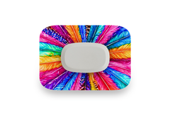 Colourful Feathers Patch for GlucoRX Aidex diabetes supplies and insulin pumps