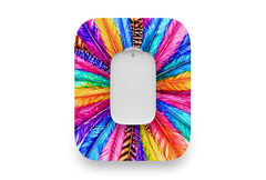 Colourful Feathers Patch for TouchCare® Nano CGM diabetes supplies and insulin pumps