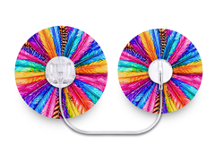 Colourful Feathers Patch for Tru - Steel diabetes supplies and insulin pumps
