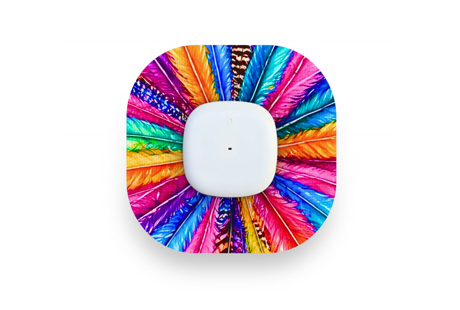 Colourful Feathers Patch for Simplera diabetes supplies and insulin pumps