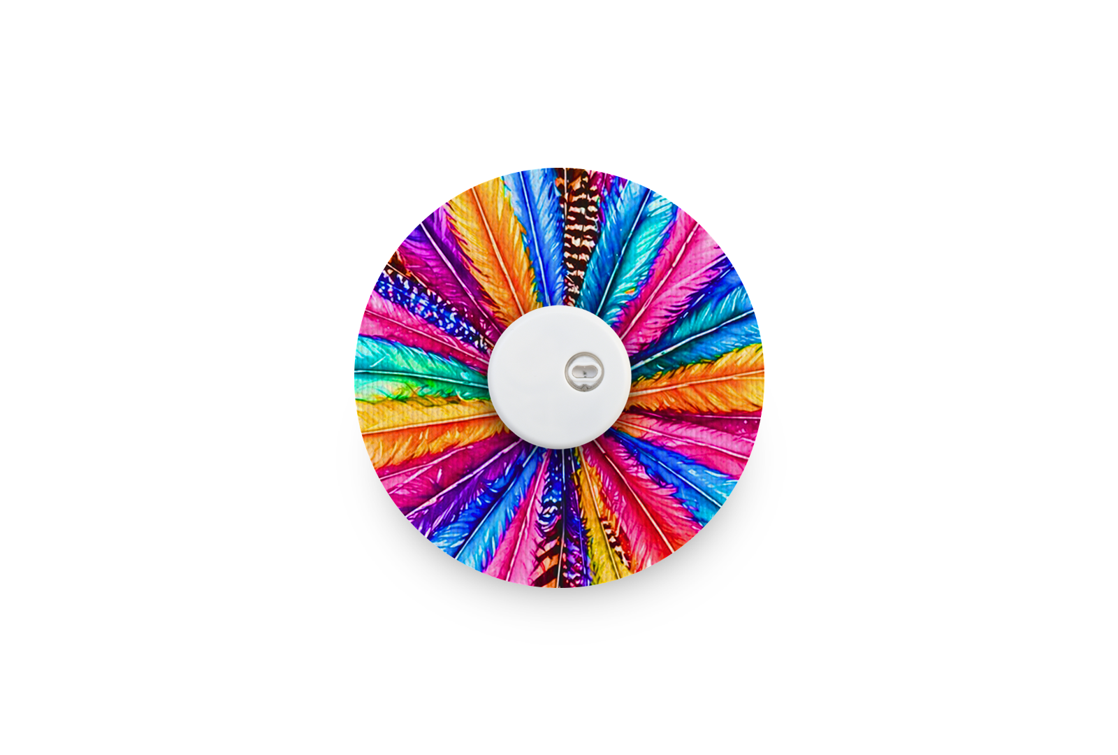 Colourful Feathers Patch for Freestyle Libre 3 diabetes supplies and insulin pumps