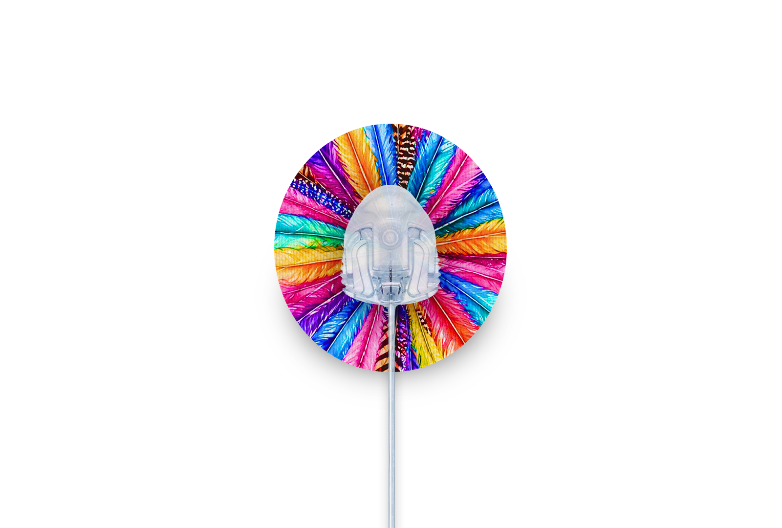 Colourful Feathers Patch for Autosoft 90 diabetes supplies and insulin pumps