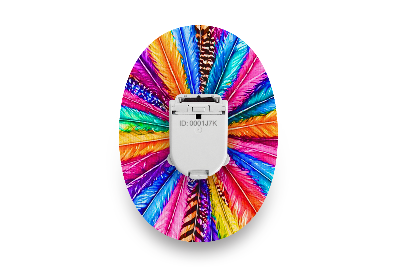 Colourful Feathers Patch for Glucomen Day diabetes supplies and insulin pumps