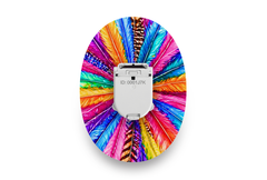 Colourful Feathers Patch for Glucomen Day diabetes supplies and insulin pumps