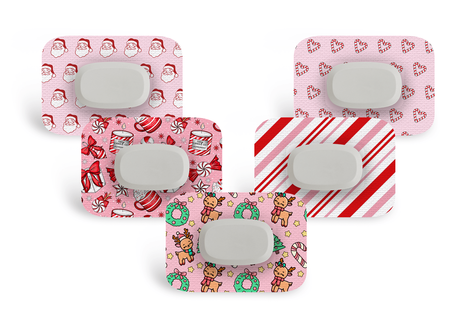 Cute Christmas Patch Pack for GlucoRX Aidex diabetes supplies and insulin pumps