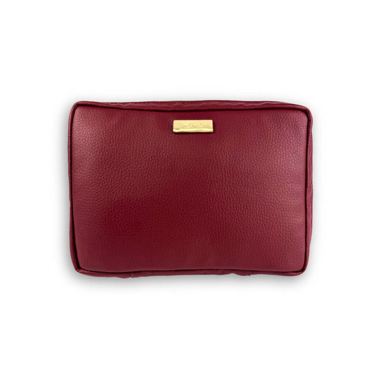 Deep Red Luxury T1D Essentials Bag for diabetes supplies and insulin pumps