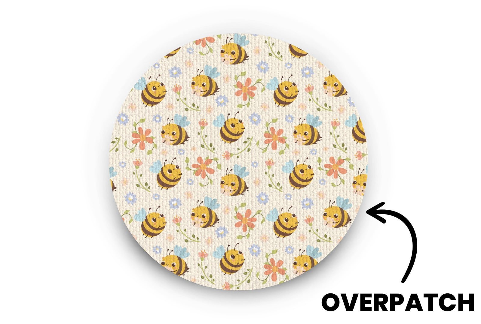 Don't Worry Bee Happy Patch - Overpatches for Single diabetes supplies and insulin pumps