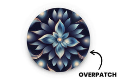 Dreamy Blue Flowers Patch - Overpatches for Single diabetes supplies and insulin pumps
