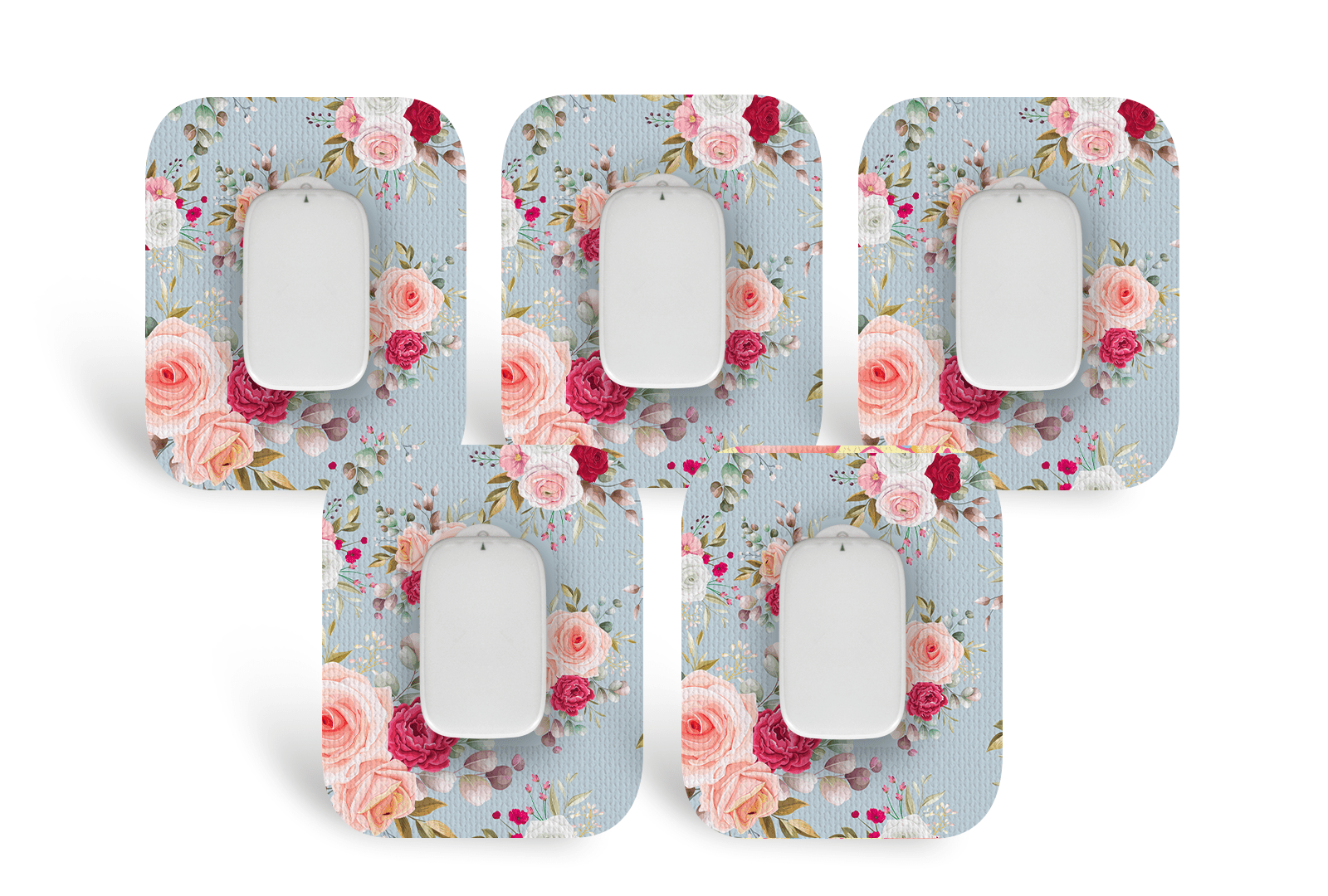Elegant Roses Patch Pack for Medtrum CGM - 5 - Pack diabetes supplies and insulin pumps