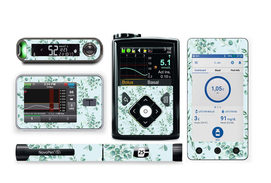 Eucalyptus Sticker for Novopen 4, 5, 6, or Echo diabetes supplies and insulin pumps