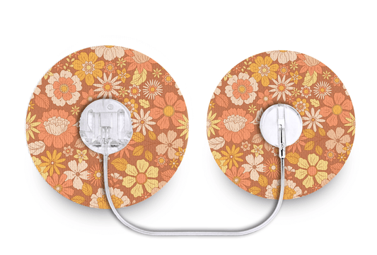 Fall Flowers Patch - Tru - Steel for Single diabetes supplies and insulin pumps