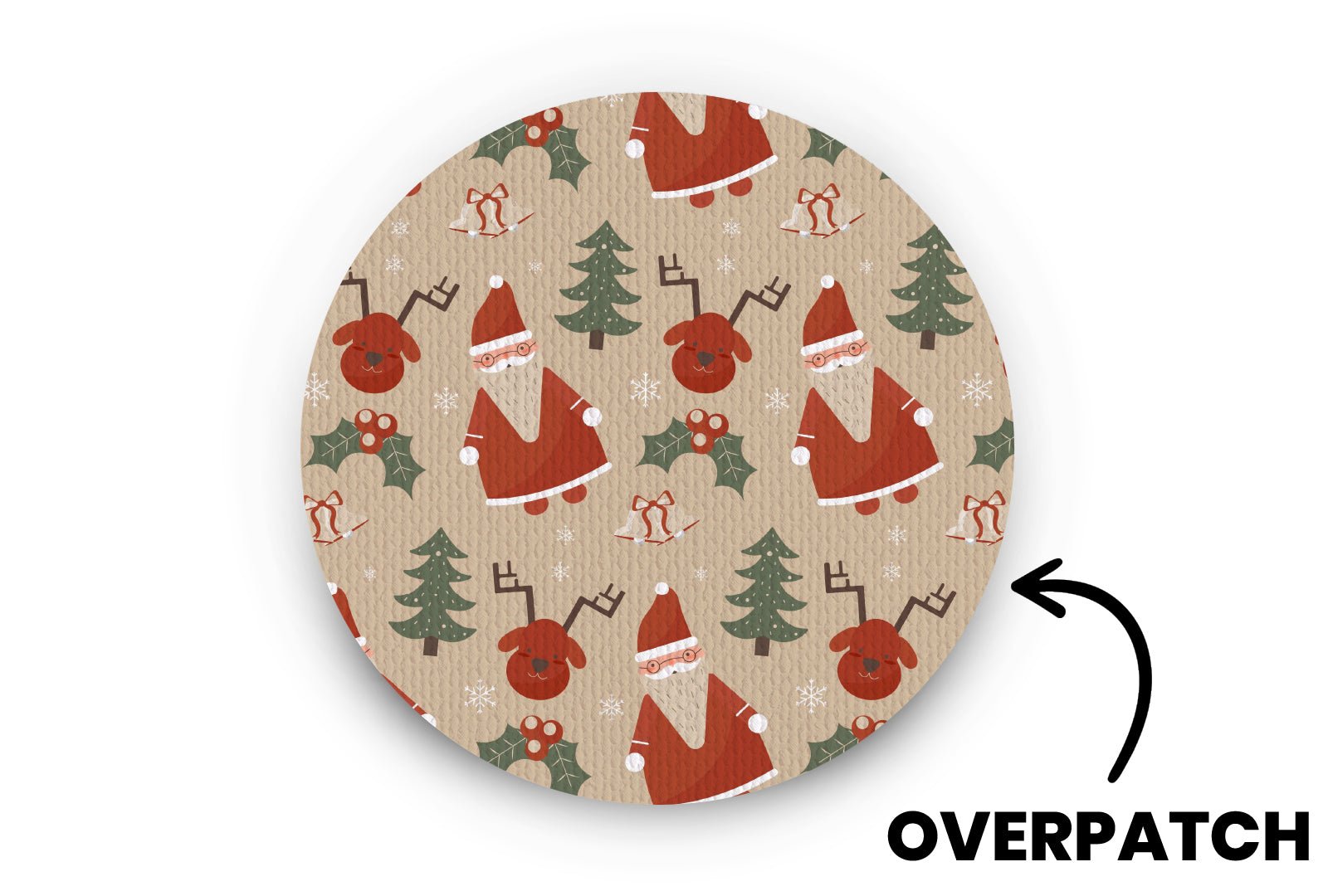 Father Christmas Patch - Overpatches for Single diabetes supplies and insulin pumps