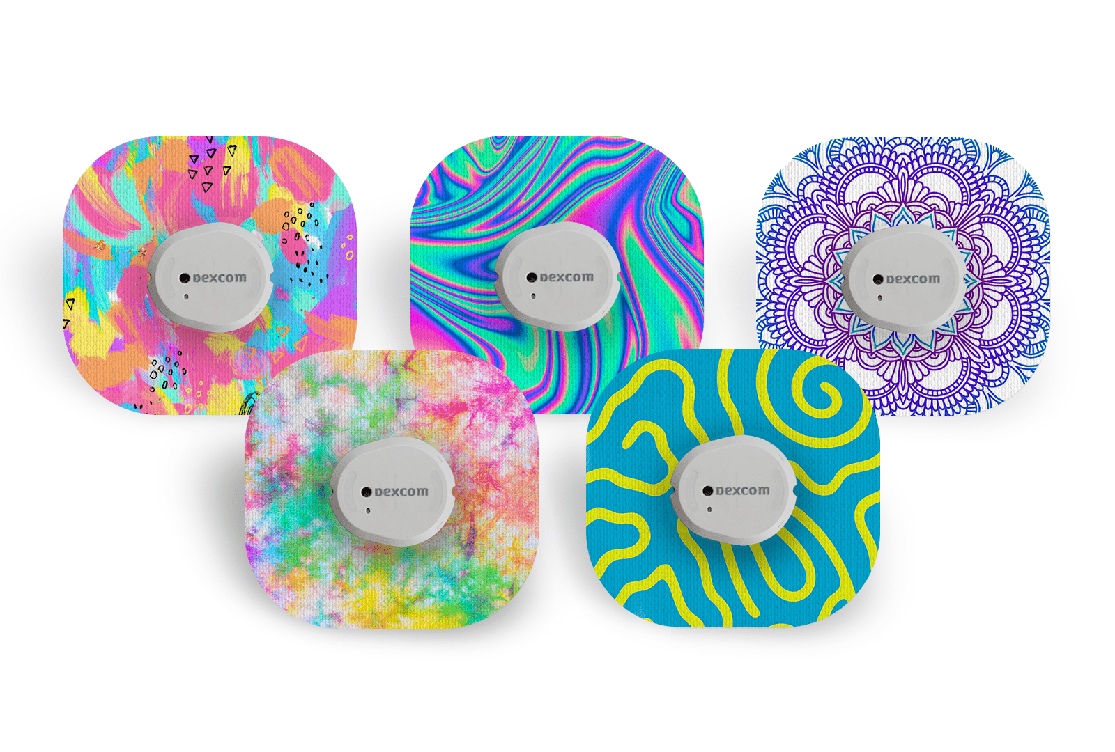 Festival Patch Pack for Dexcom G7 - 5 Pack diabetes supplies and insulin pumps