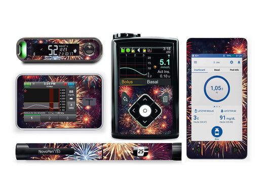 Firework Sticker for Novopen 4, 5, 6, or Echo diabetes supplies and insulin pumps