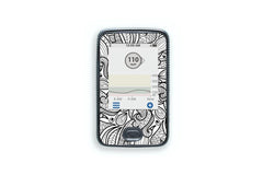 Greyscale Florals Sticker - Dexcom G6 / One Receiver for diabetes CGMs and insulin pumps