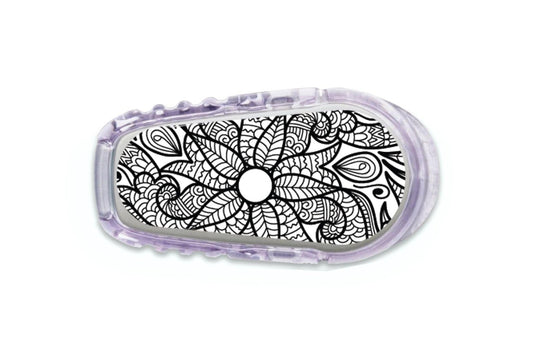 Greyscale Florals Sticker - Dexcom G6 / One Sensor for diabetes CGMs and insulin pumps