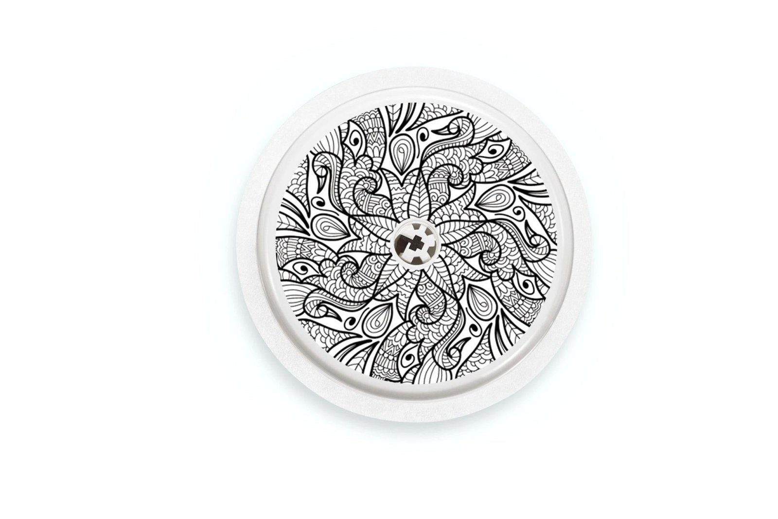 Greyscale Florals Sticker - Freestyle Libre 1, 2, or 2+ for diabetes CGMs and insulin pumps