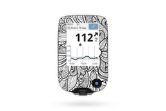 Greyscale Florals Sticker - Freestyle Libre Reader for diabetes CGMs and insulin pumps