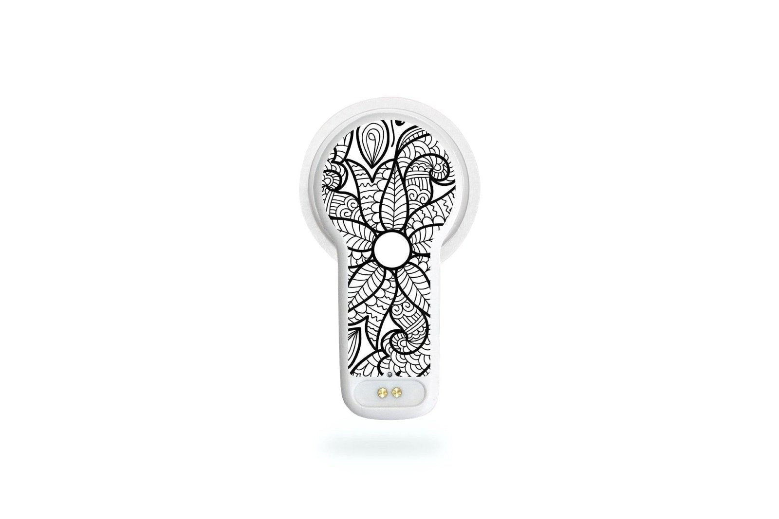 Greyscale Florals Sticker - MiaoMiao2 for diabetes CGMs and insulin pumps